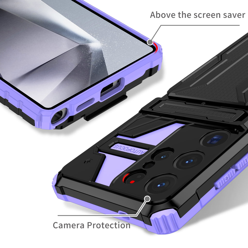 Samsung S26 Ultra Heavy Duty Kickstand Case Shockproof Card Holder PURPLE