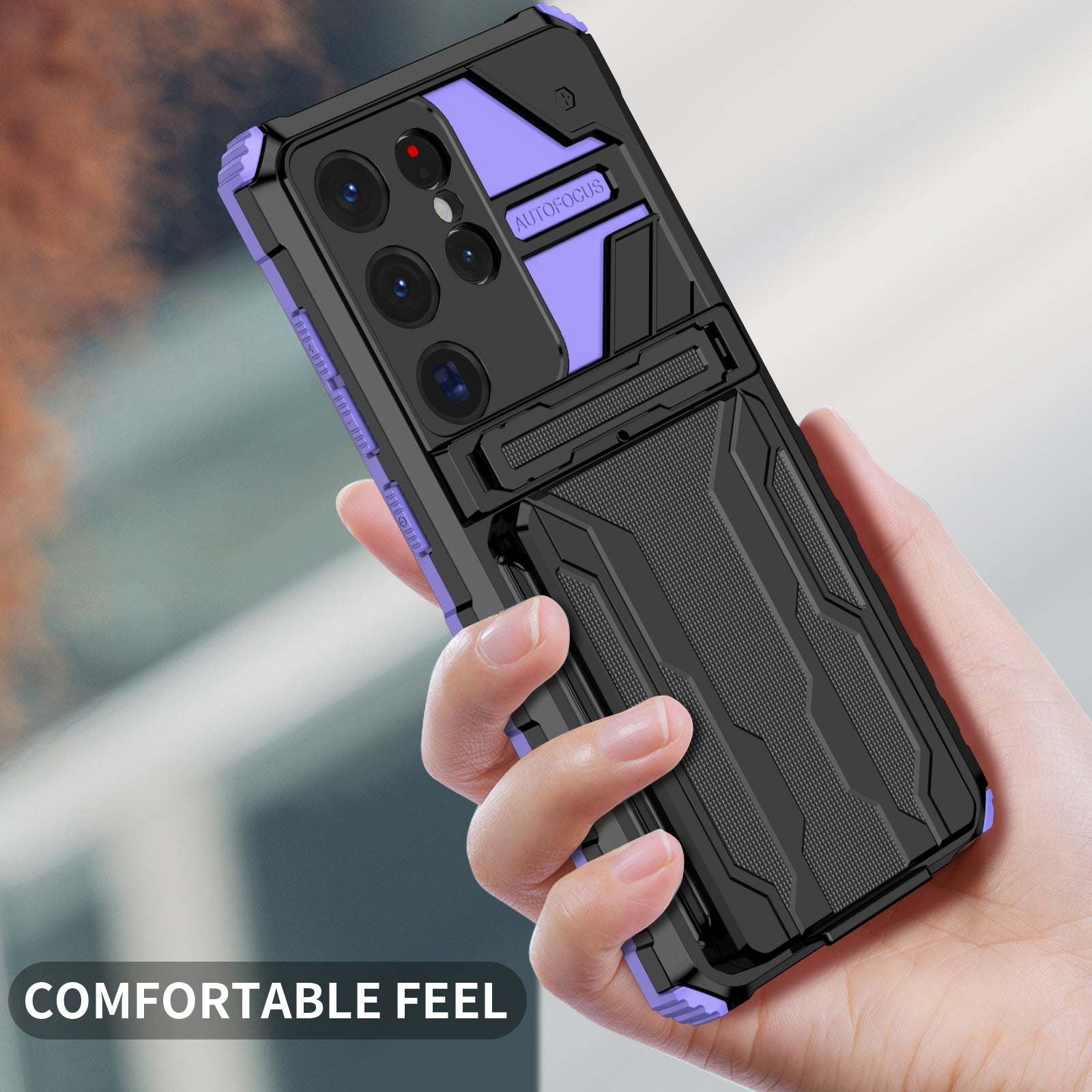 Samsung S26 Ultra Heavy Duty Kickstand Case Shockproof Card Holder PURPLE