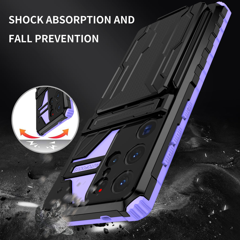 Samsung S26 Ultra Heavy Duty Kickstand Case Shockproof Card Holder PURPLE