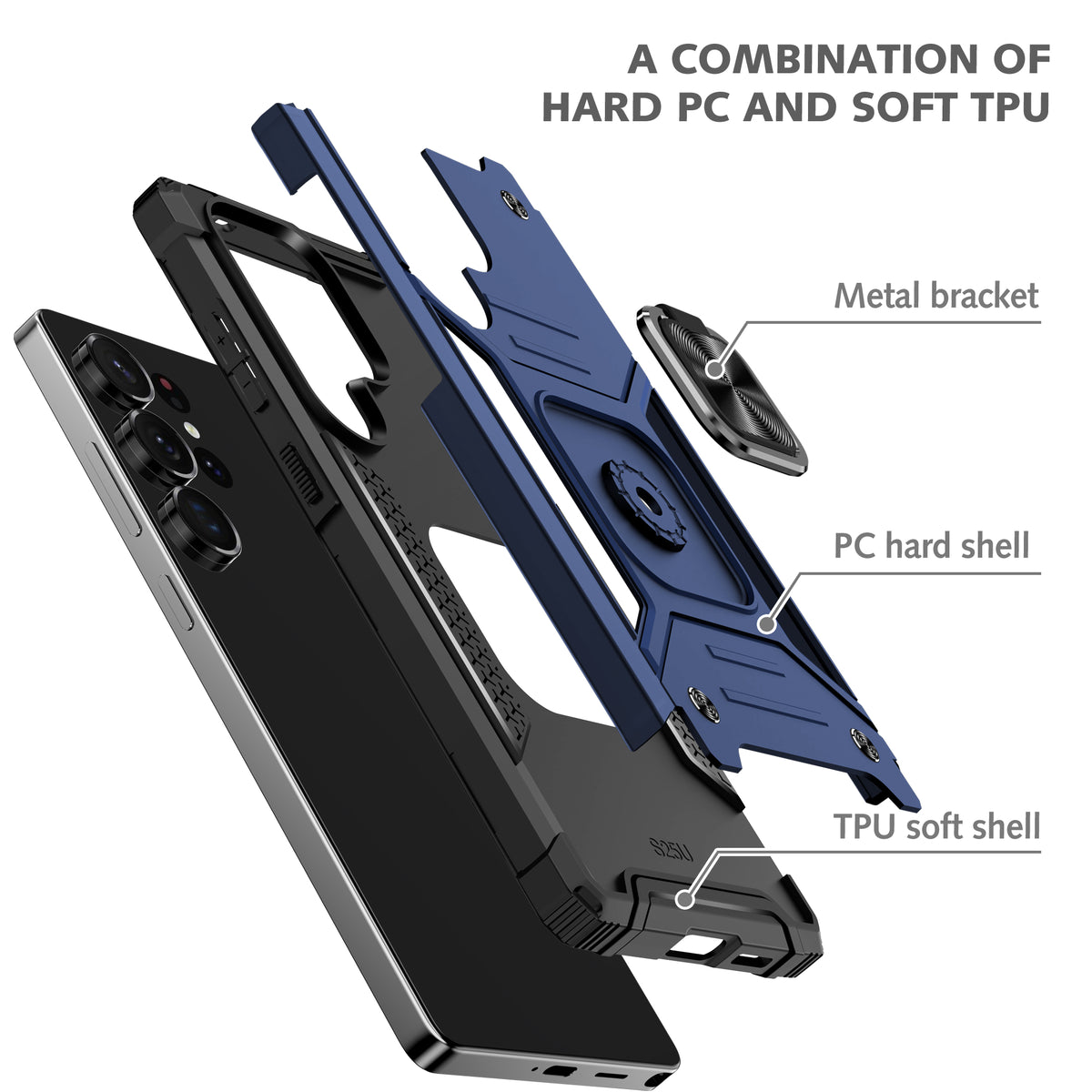 Samsung Galaxy S24 Ultra Rugged Tough Case Shockproof Hybrid Cover BLUE