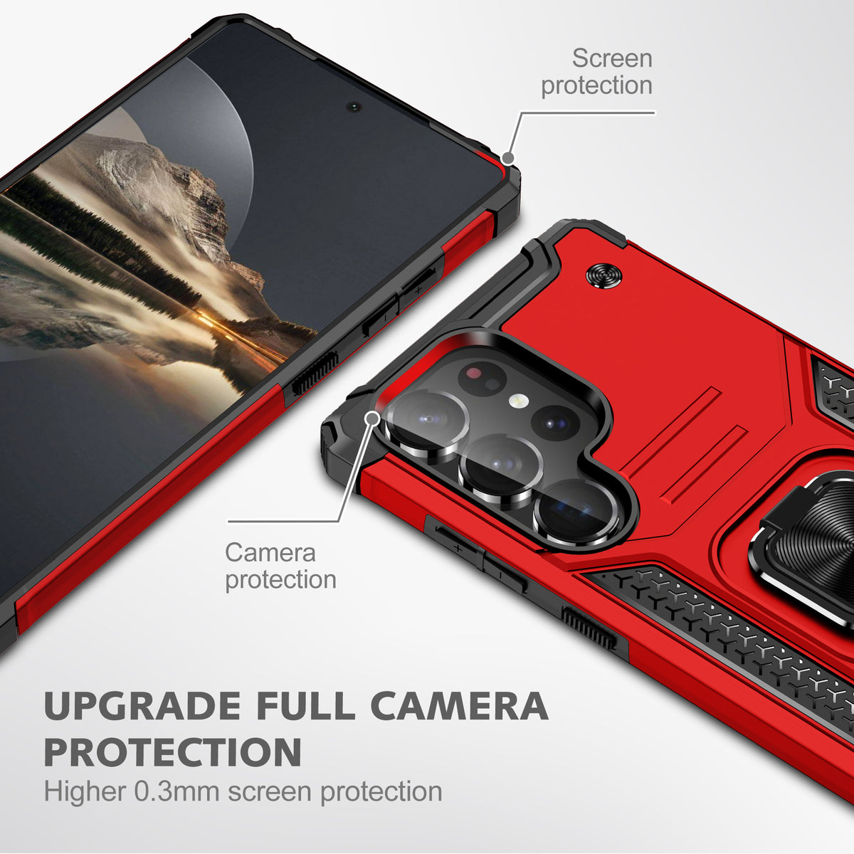 Samsung Galaxy S25 Ultra Rugged Tough Case Shockproof Hybrid Cover RED