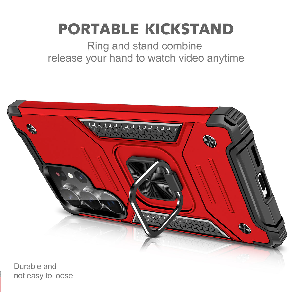 Samsung Galaxy S25 Ultra Rugged Tough Case Shockproof Hybrid Cover RED