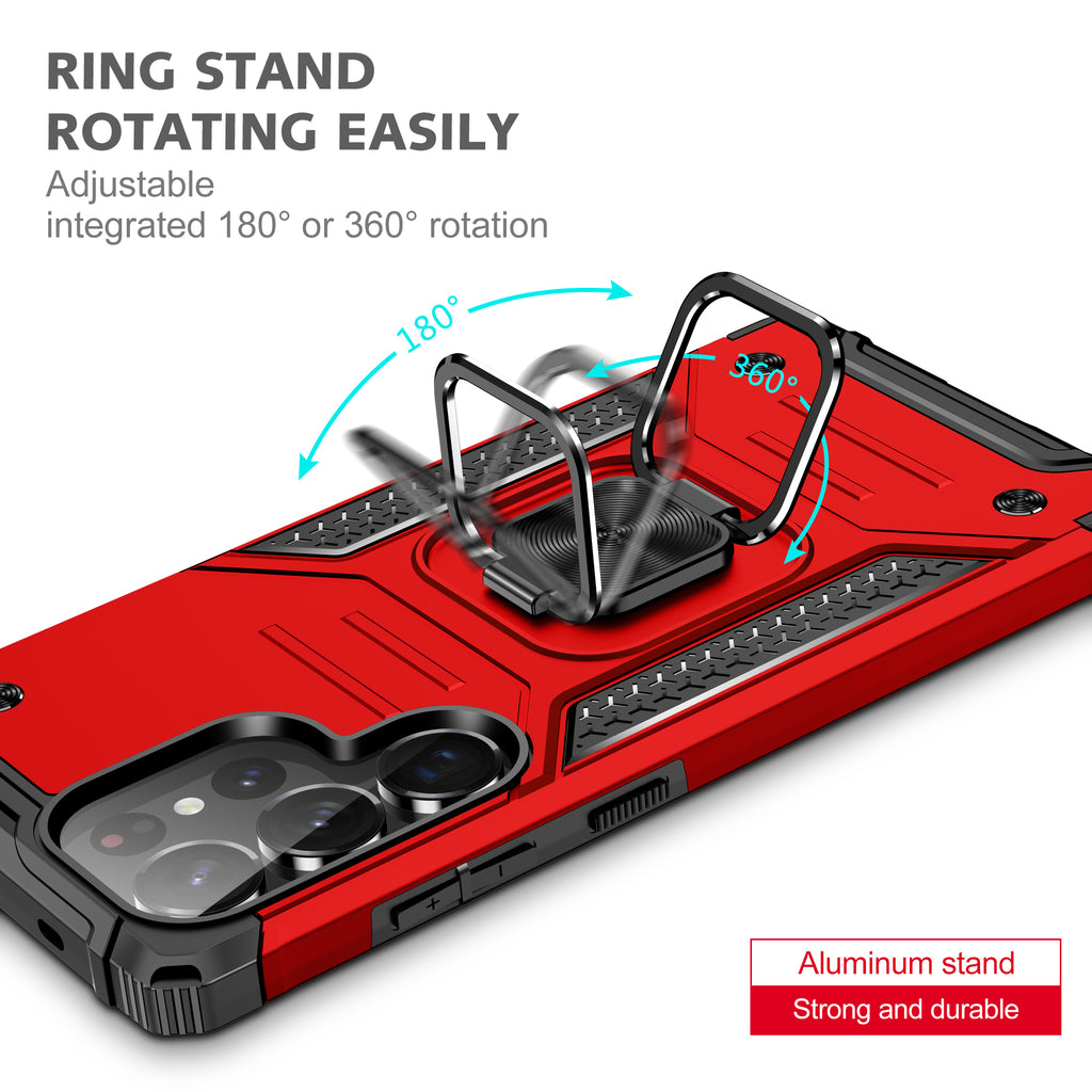 Samsung Galaxy S25 Ultra Rugged Tough Case Shockproof Hybrid Cover RED