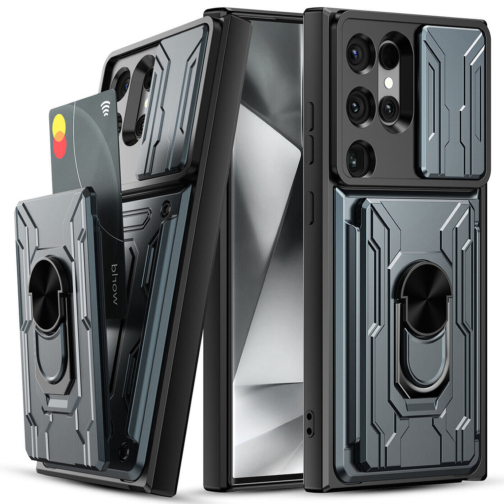 Samsung Galaxy S26 Ultra Rugged Shockproof Case Kickstand Card Cover GREY
