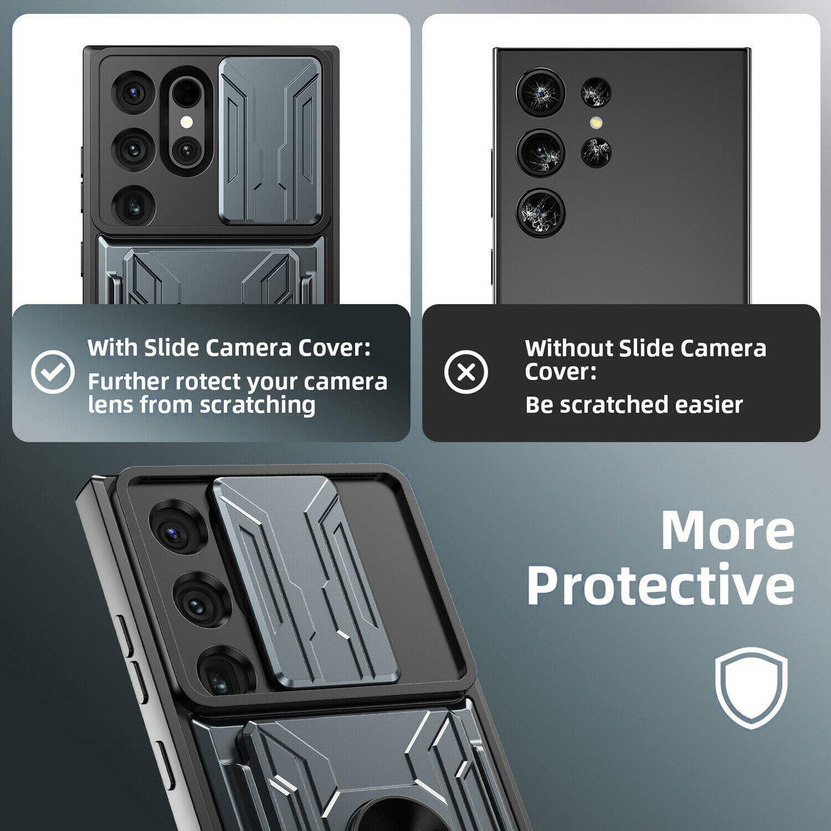 Samsung Galaxy S26 Ultra Rugged Shockproof Case Kickstand Card Cover GREY