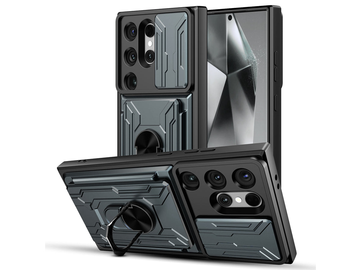 Samsung Galaxy S26 Ultra Rugged Shockproof Case Kickstand Card Cover GREY