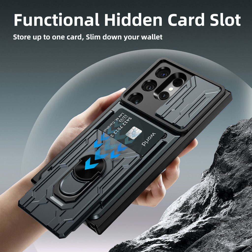 Samsung Galaxy S26 Ultra Rugged Shockproof Case Kickstand Card Cover GREY