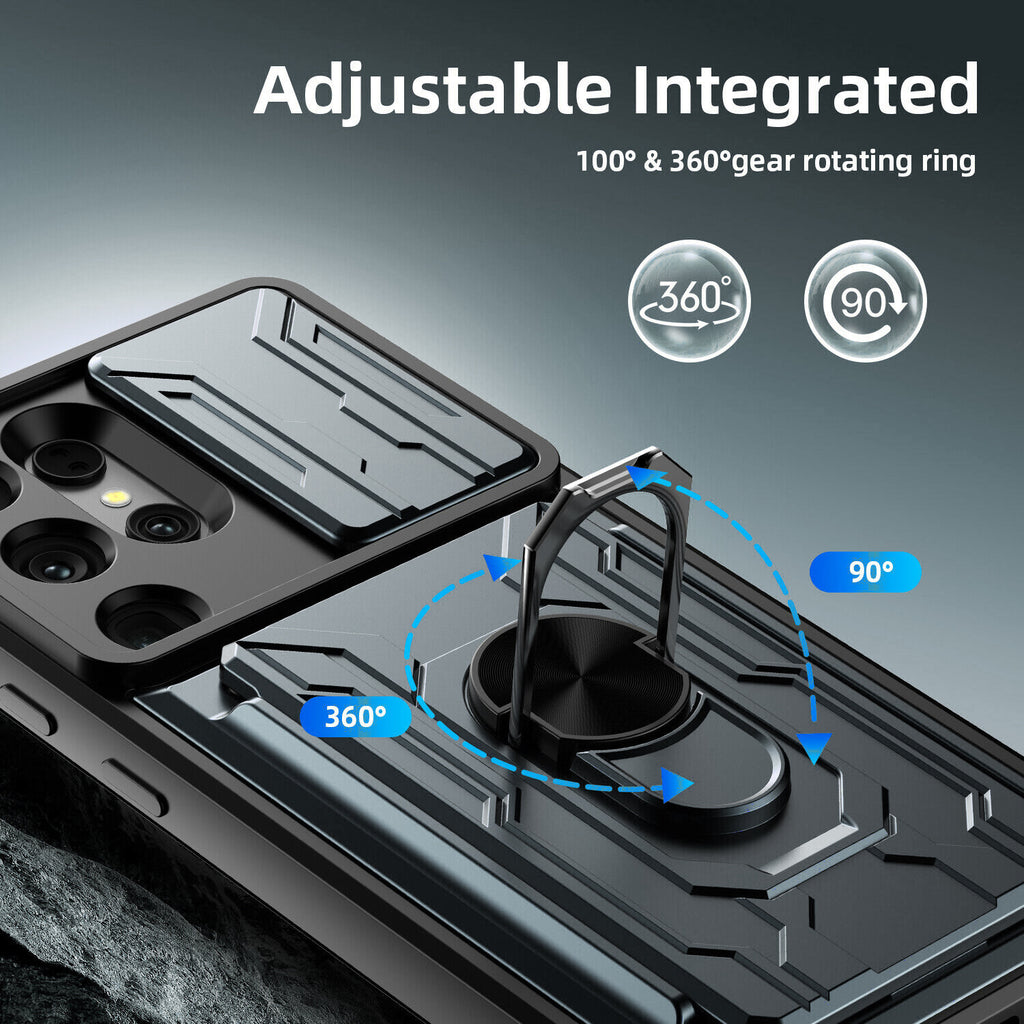 Samsung Galaxy S26 Ultra Rugged Shockproof Case Kickstand Card Cover GREY