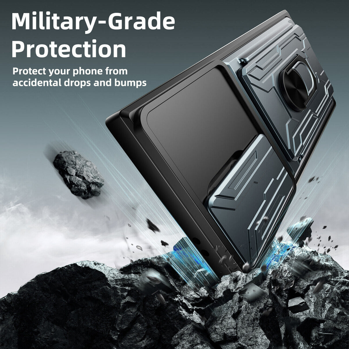 Samsung Galaxy S26 Ultra Rugged Shockproof Case Kickstand Card Cover GREY