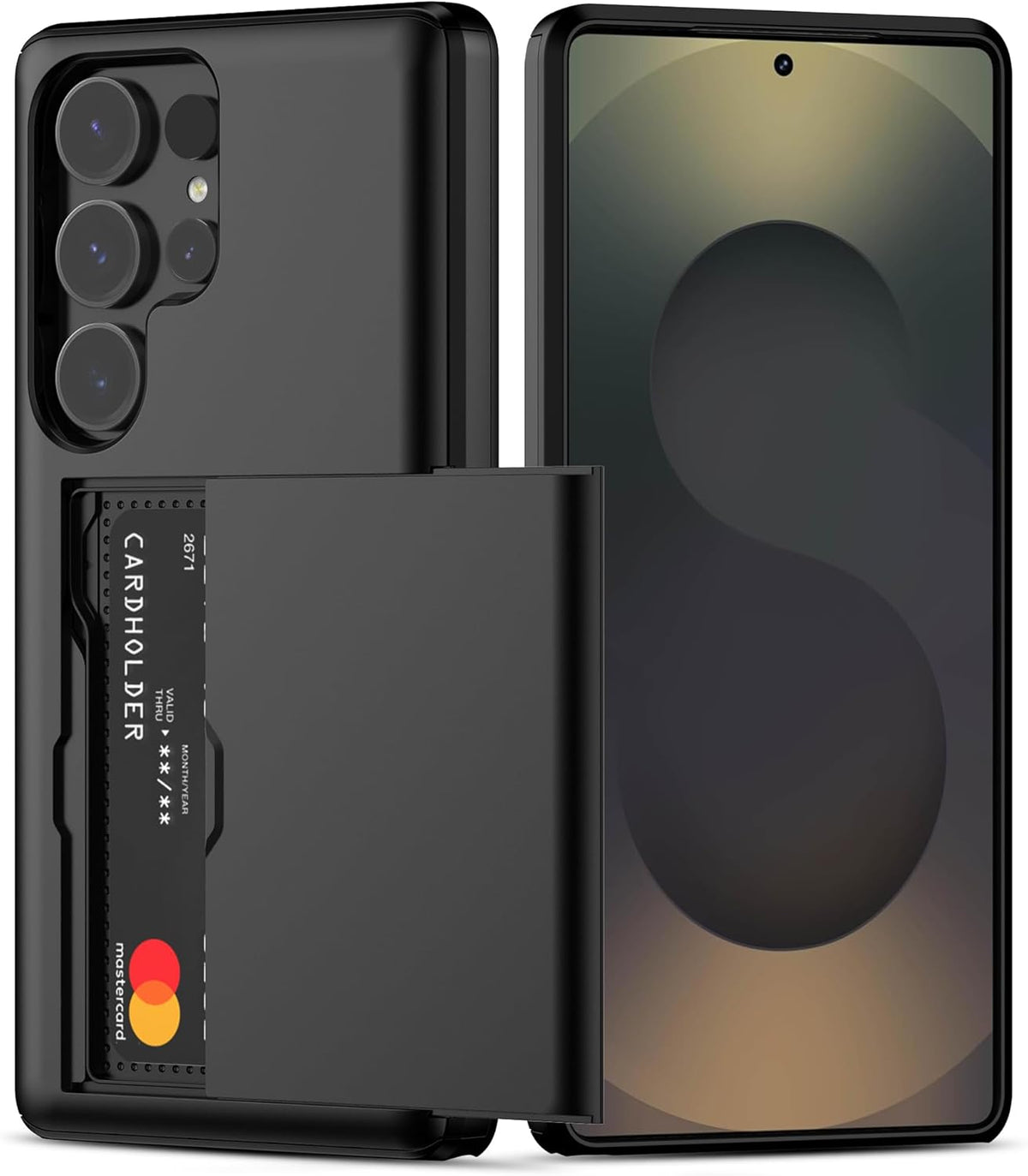 Samsung Galaxy S25 Ultra Shockproof Wallet Case Card Cover BLACK