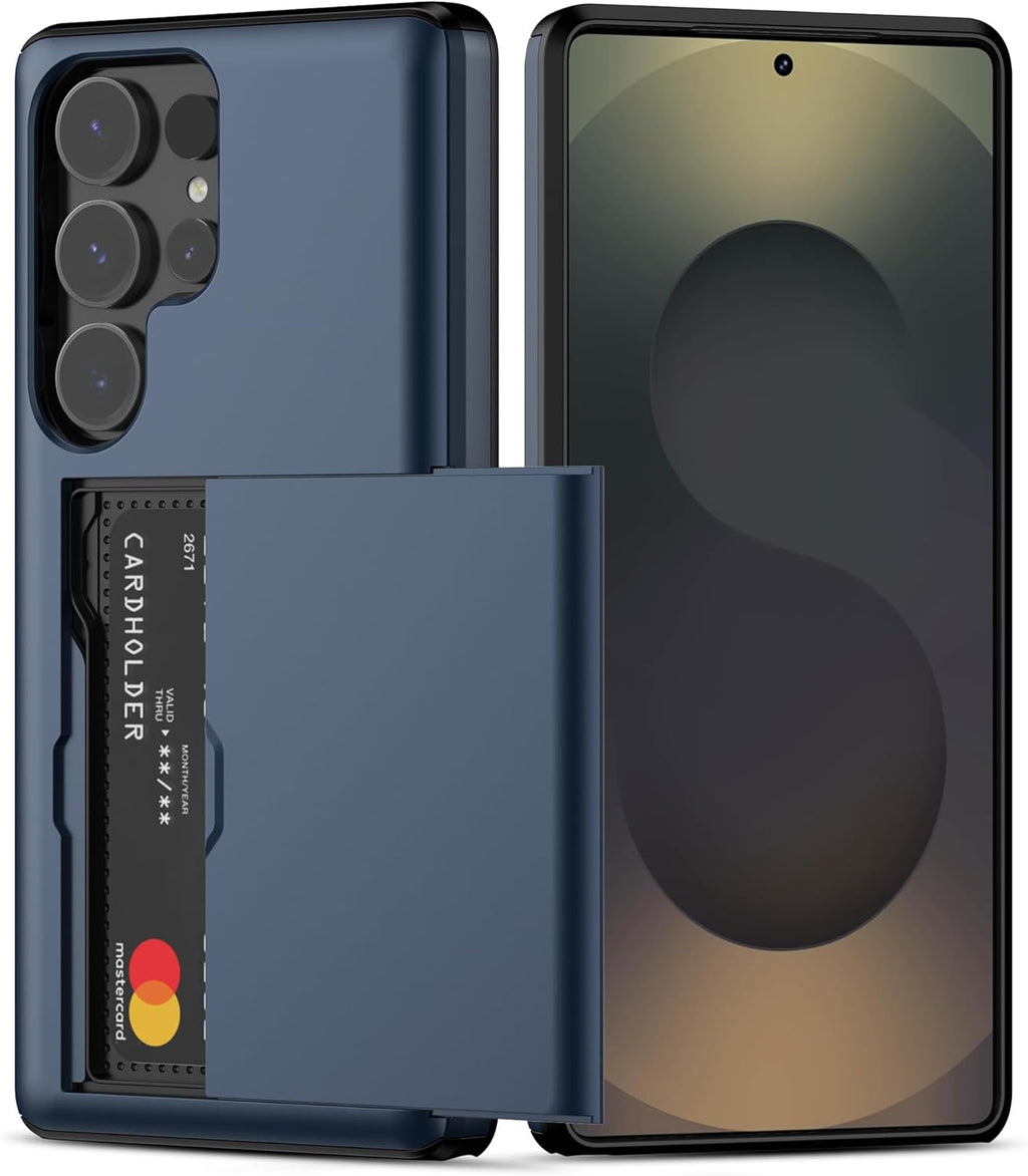 Samsung Galaxy S25 Ultra Shockproof Wallet Case Card Cover BLUE