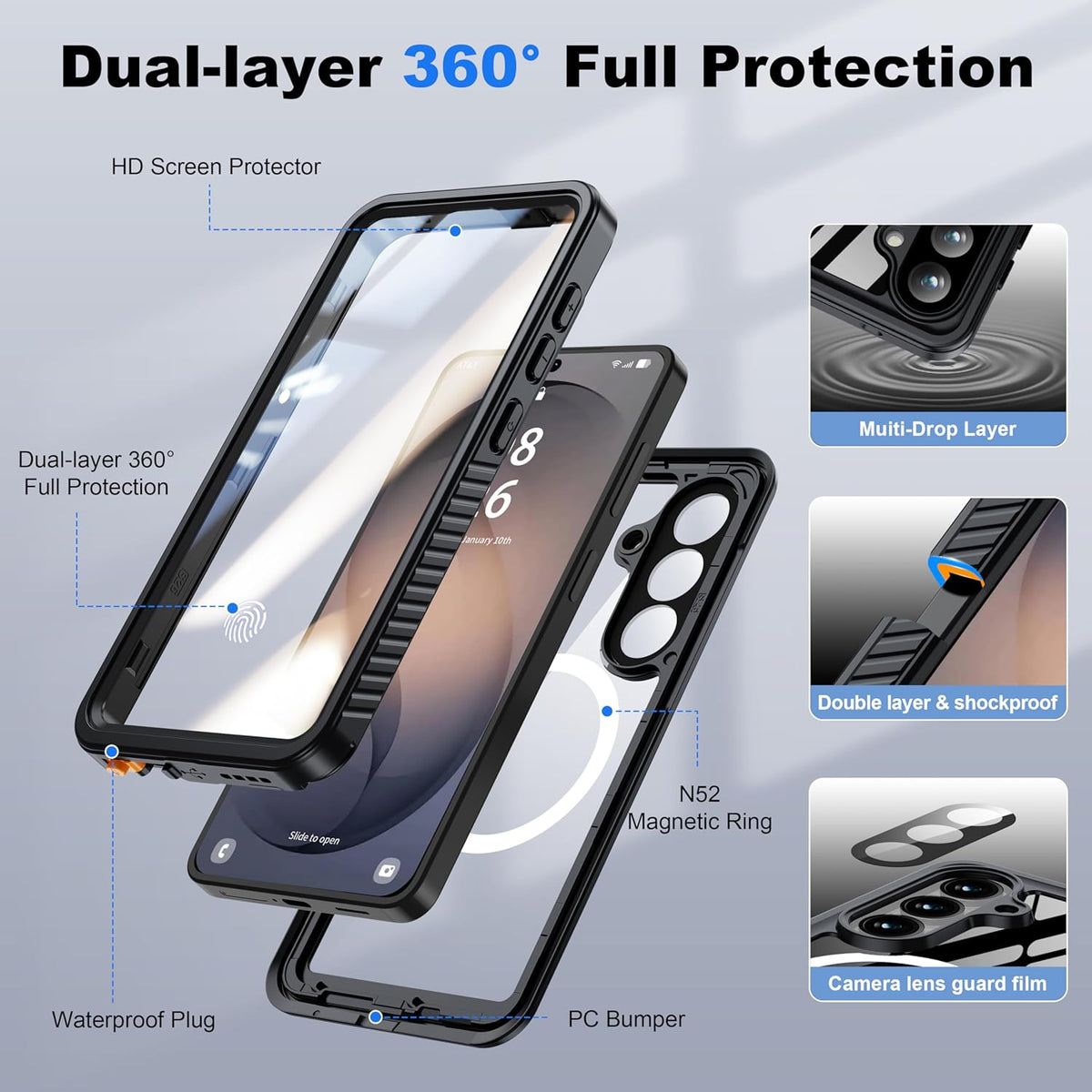 Waterproof Case MagSafe Compatible for Samsung Galaxy S26