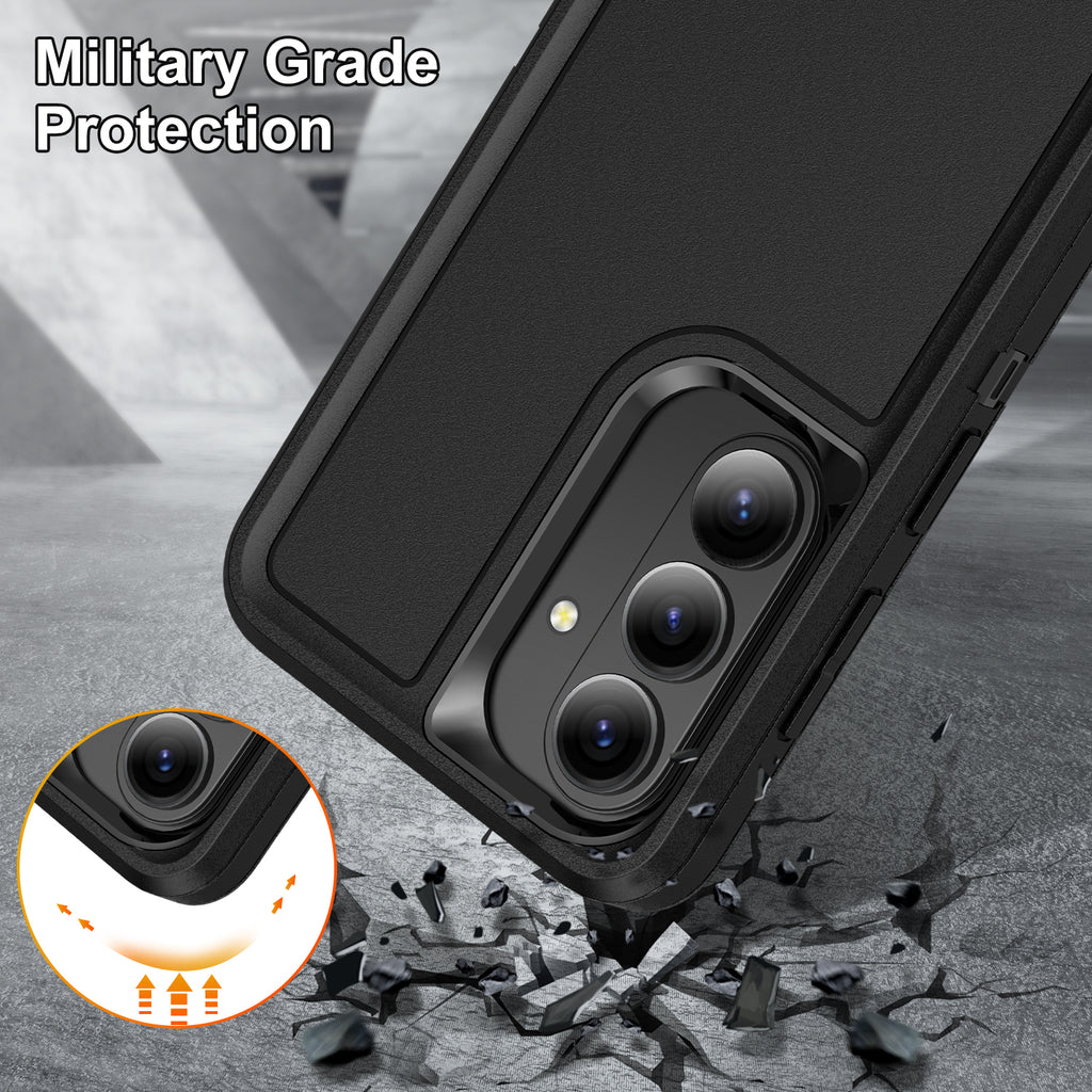 Samsung S26 Plus Case Shockproof Armor Kickstand [Full Black]