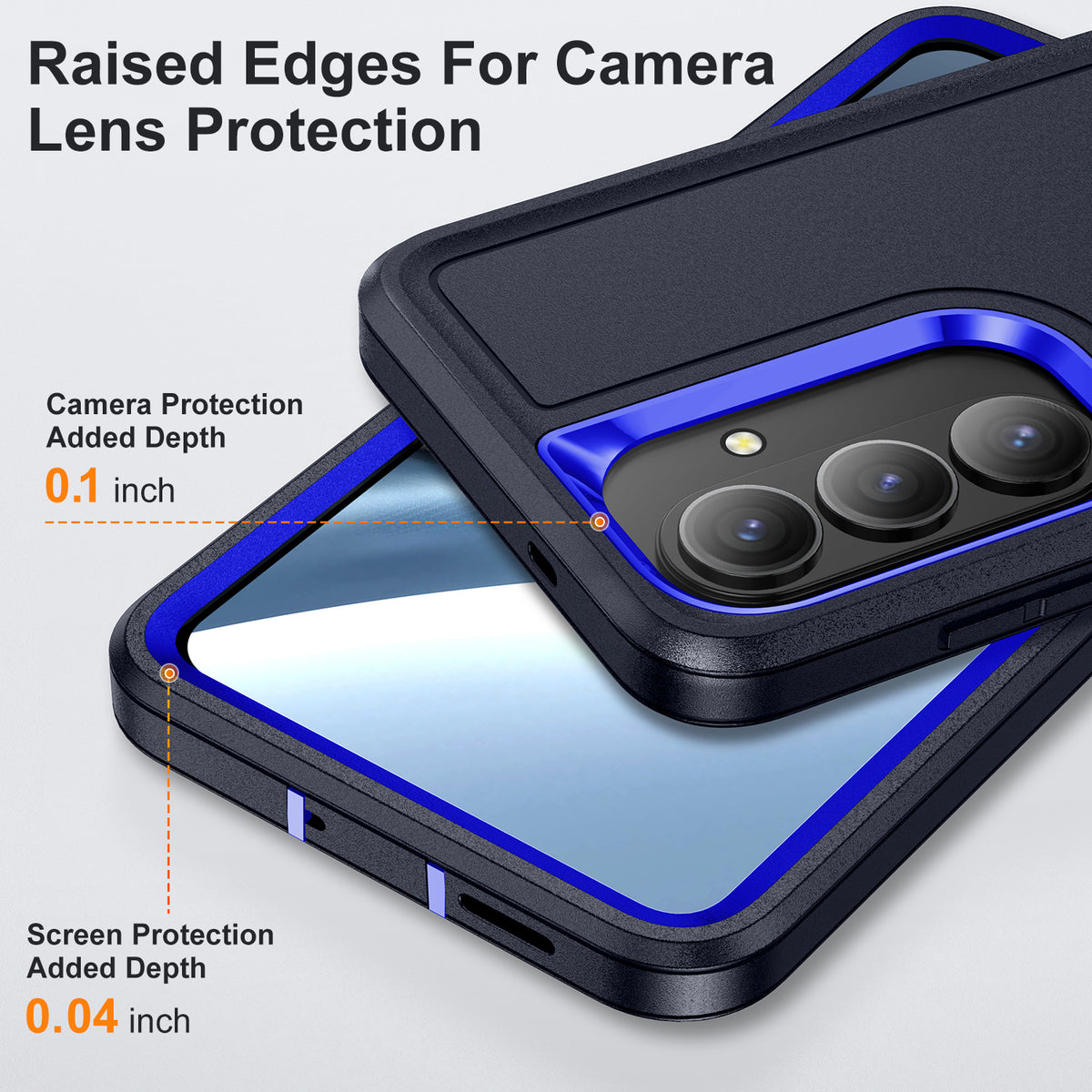 Samsung S26 Case Shockproof Armor Kickstand [Navy Blue & Blue]