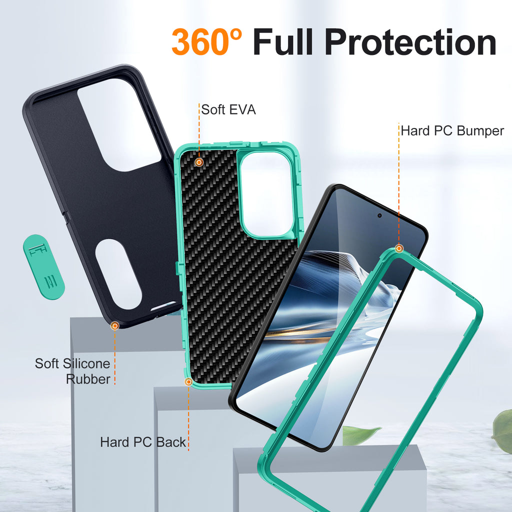 Samsung S26 Case Shockproof Armor Kickstand [Navy Blue & Teal]