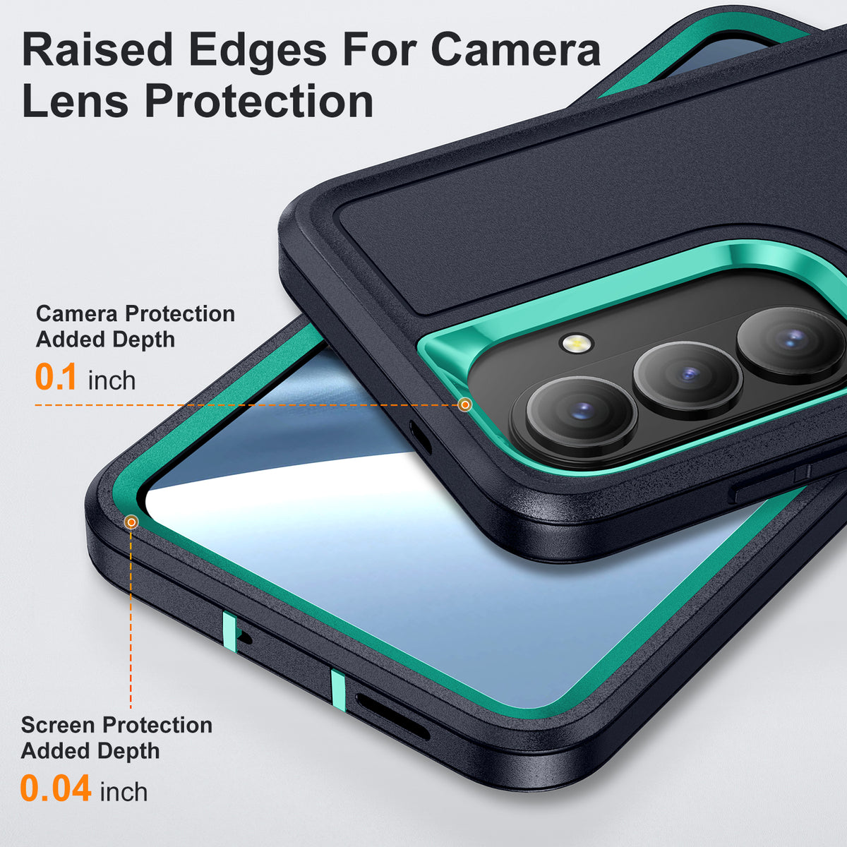 Samsung S26 Case Shockproof Armor Kickstand [Navy Blue & Teal]