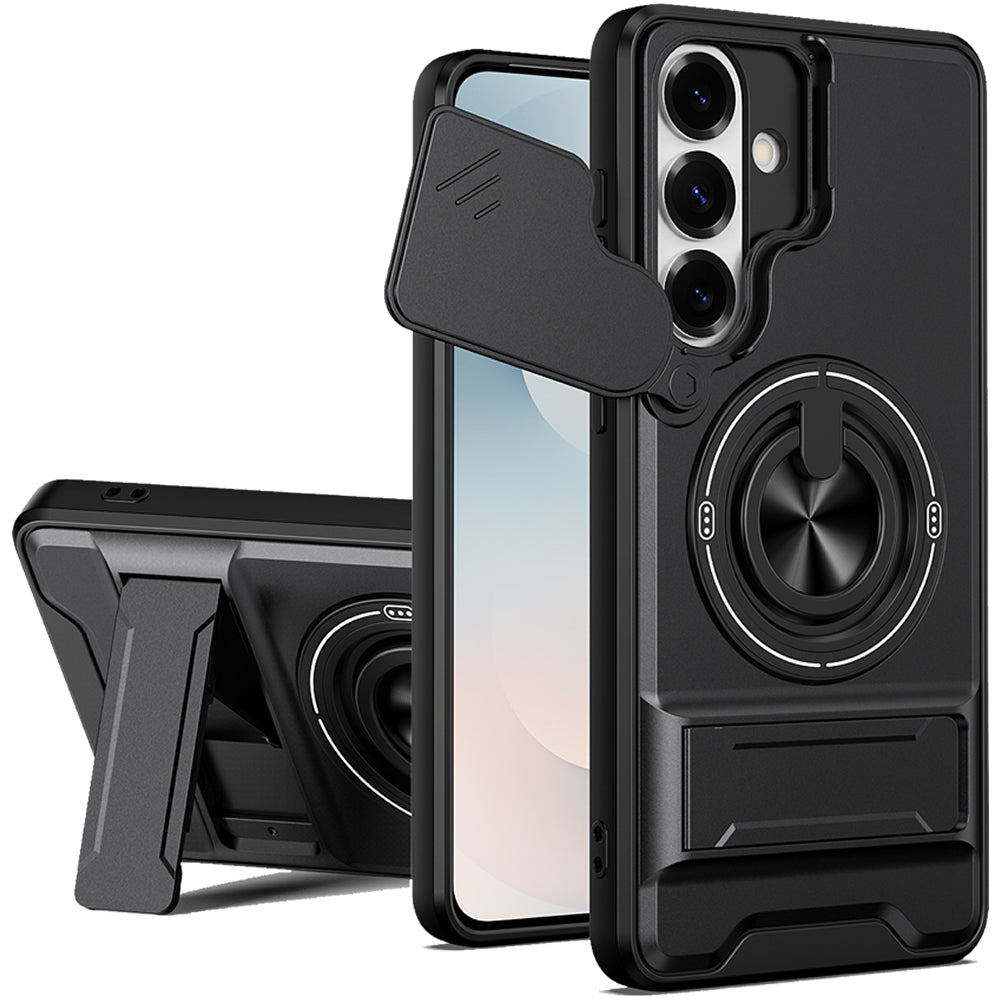 Samsung S26 Plus Magnetic Kickstand Case with Camera Slide Cover BLACK