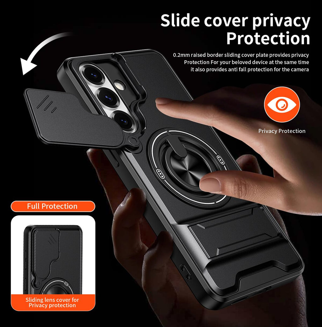 Samsung S26 Plus Magnetic Kickstand Case with Camera Slide Cover RED