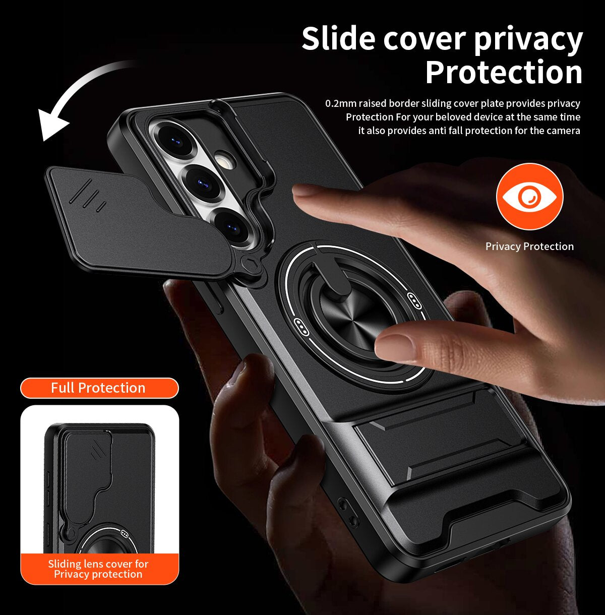 Samsung S26 Plus Magnetic Kickstand Case with Camera Slide Cover RED