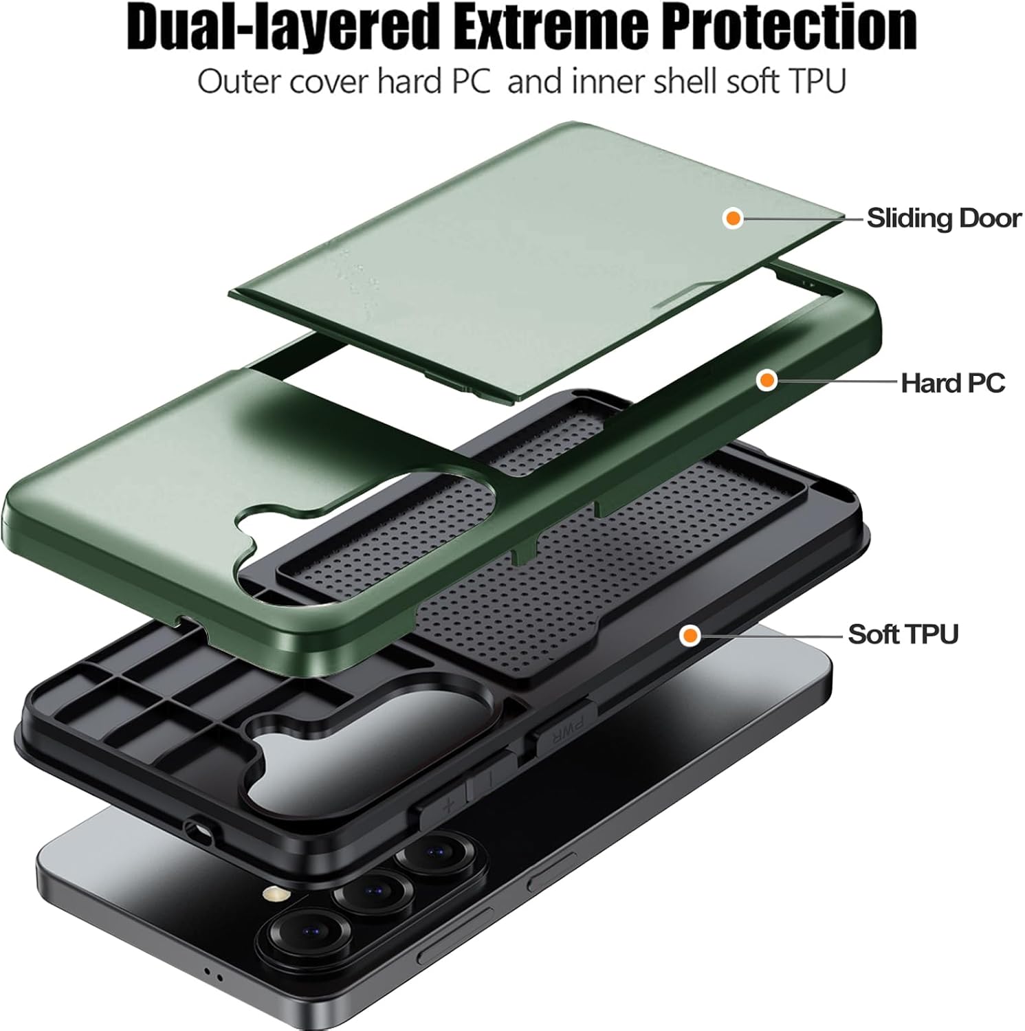 Samsung Galaxy S26 Plus Shockproof Wallet Case Card Cover GREEN
