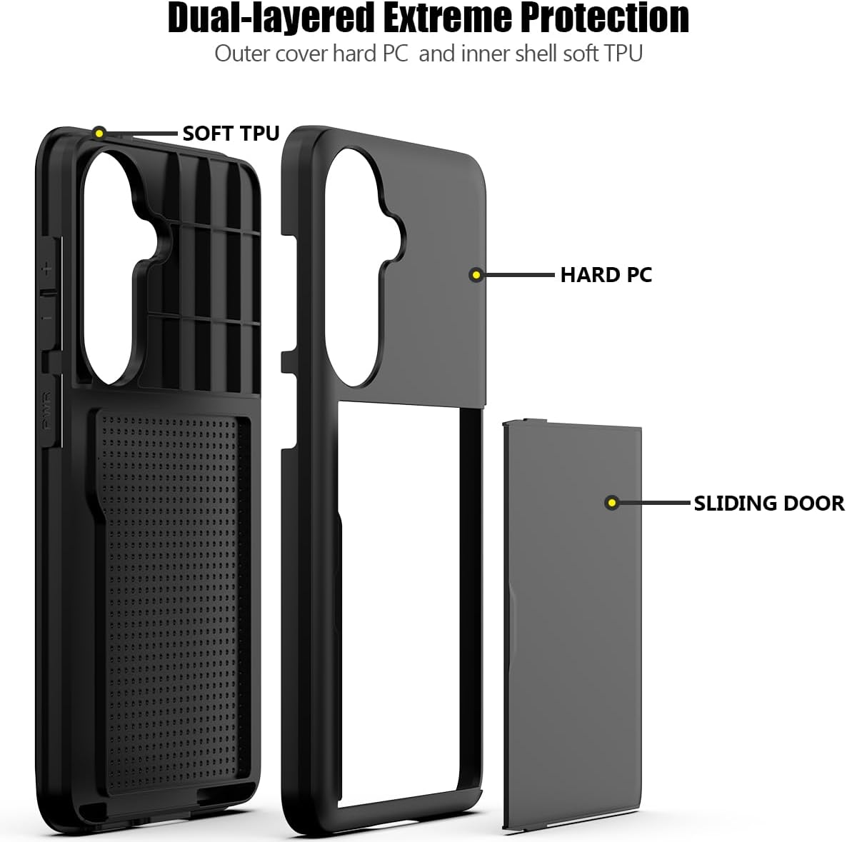 Samsung Galaxy S26 Plus Shockproof Wallet Case Card Cover BLACK
