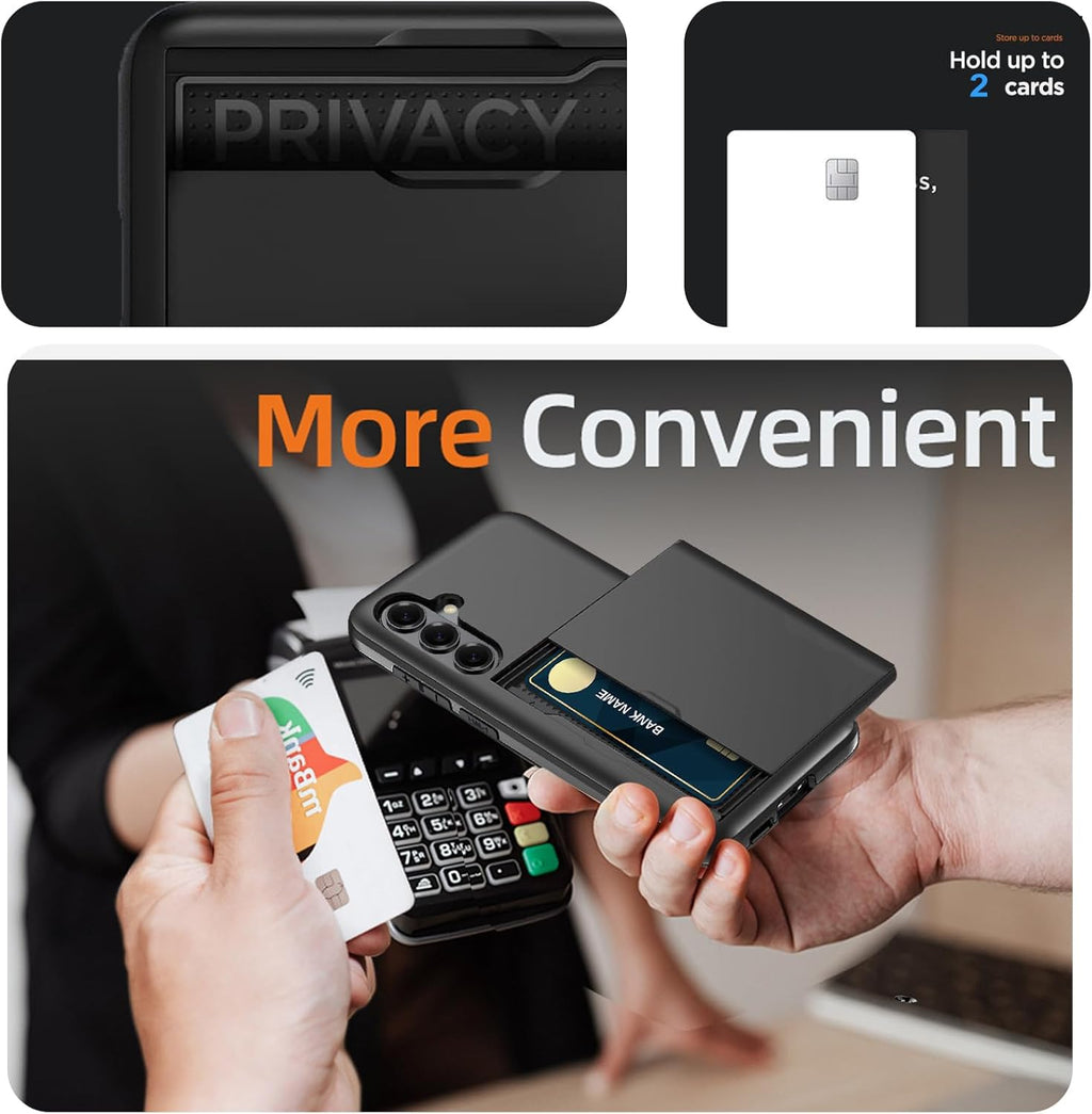 Samsung Galaxy S26 Plus Shockproof Wallet Case Card Cover BLACK