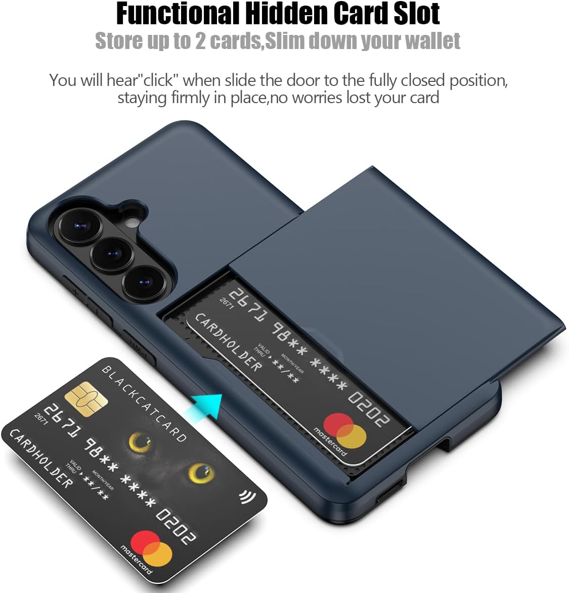 Samsung Galaxy S26 Plus Shockproof Wallet Case Card Cover BLUE
