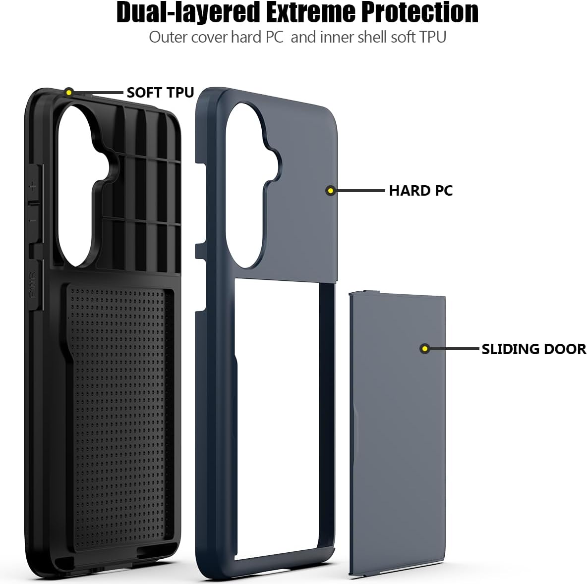 Samsung Galaxy S26 Plus Shockproof Wallet Case Card Cover BLUE