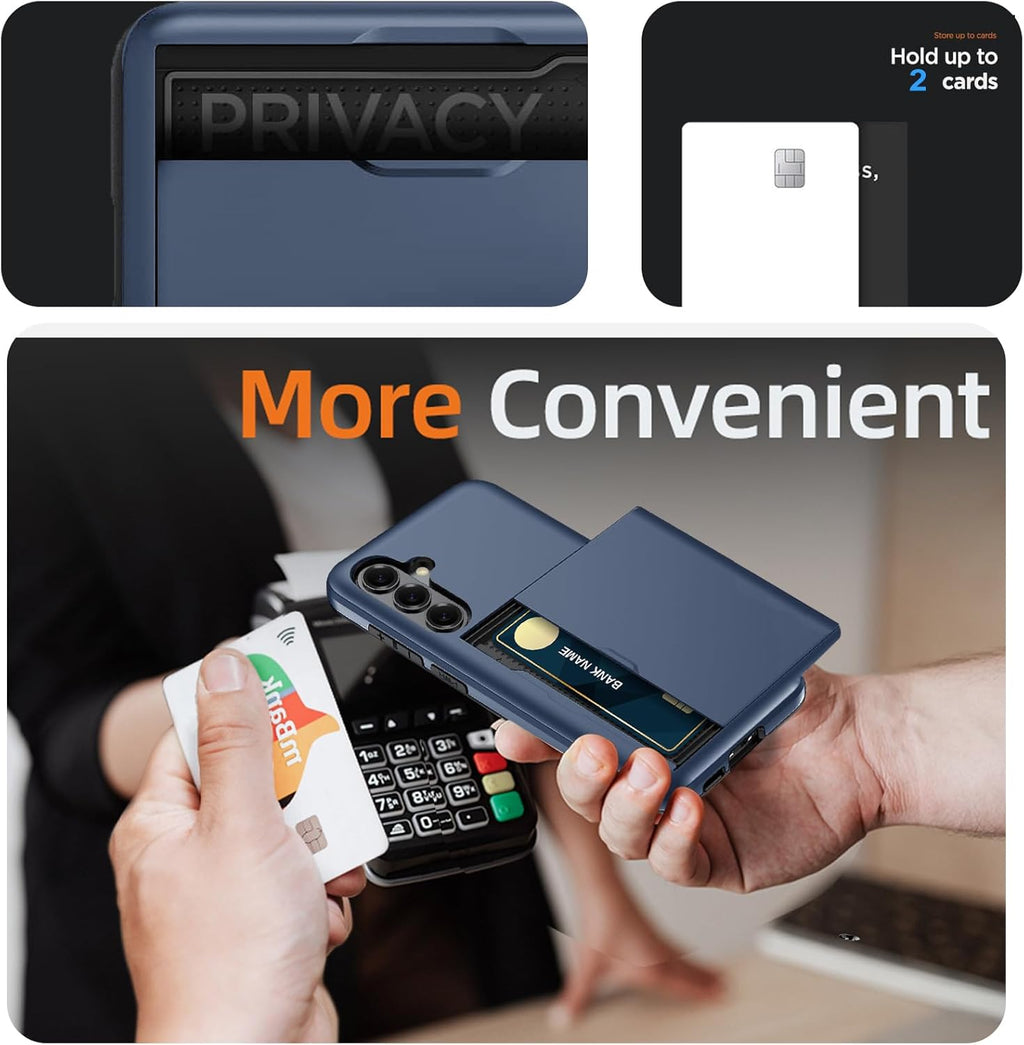 Samsung Galaxy S26 Plus Shockproof Wallet Case Card Cover BLUE