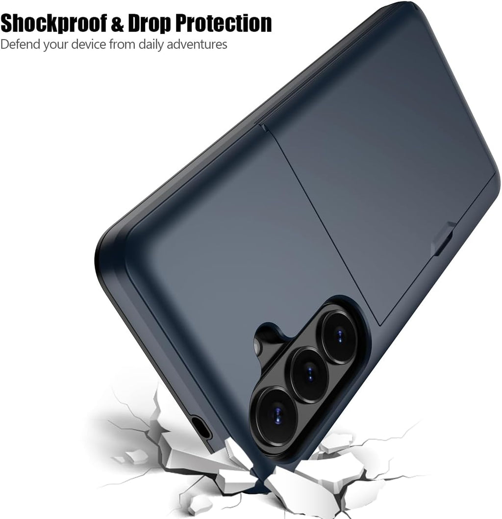 Samsung Galaxy S26 Plus Shockproof Wallet Case Card Cover BLUE