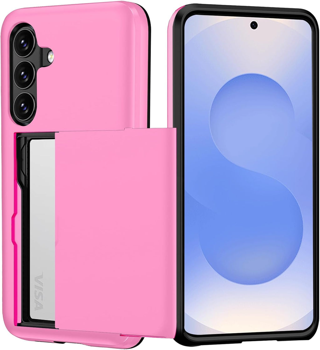 Samsung Galaxy S26 Plus Shockproof Wallet Case Card Cover HOT PINK