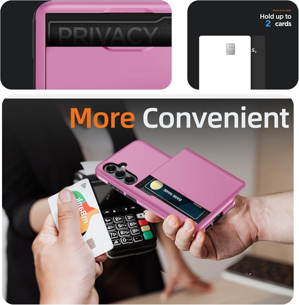 Samsung Galaxy S26 Plus Shockproof Wallet Case Card Cover HOT PINK