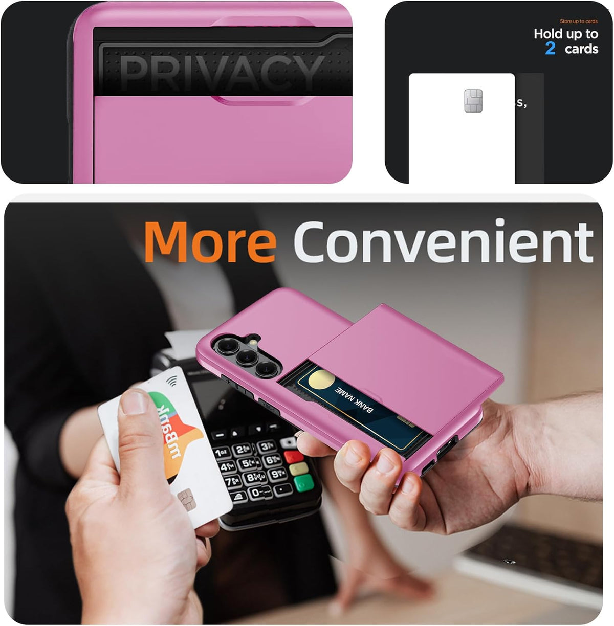 Samsung Galaxy S26 Plus Shockproof Wallet Case Card Cover HOT PINK