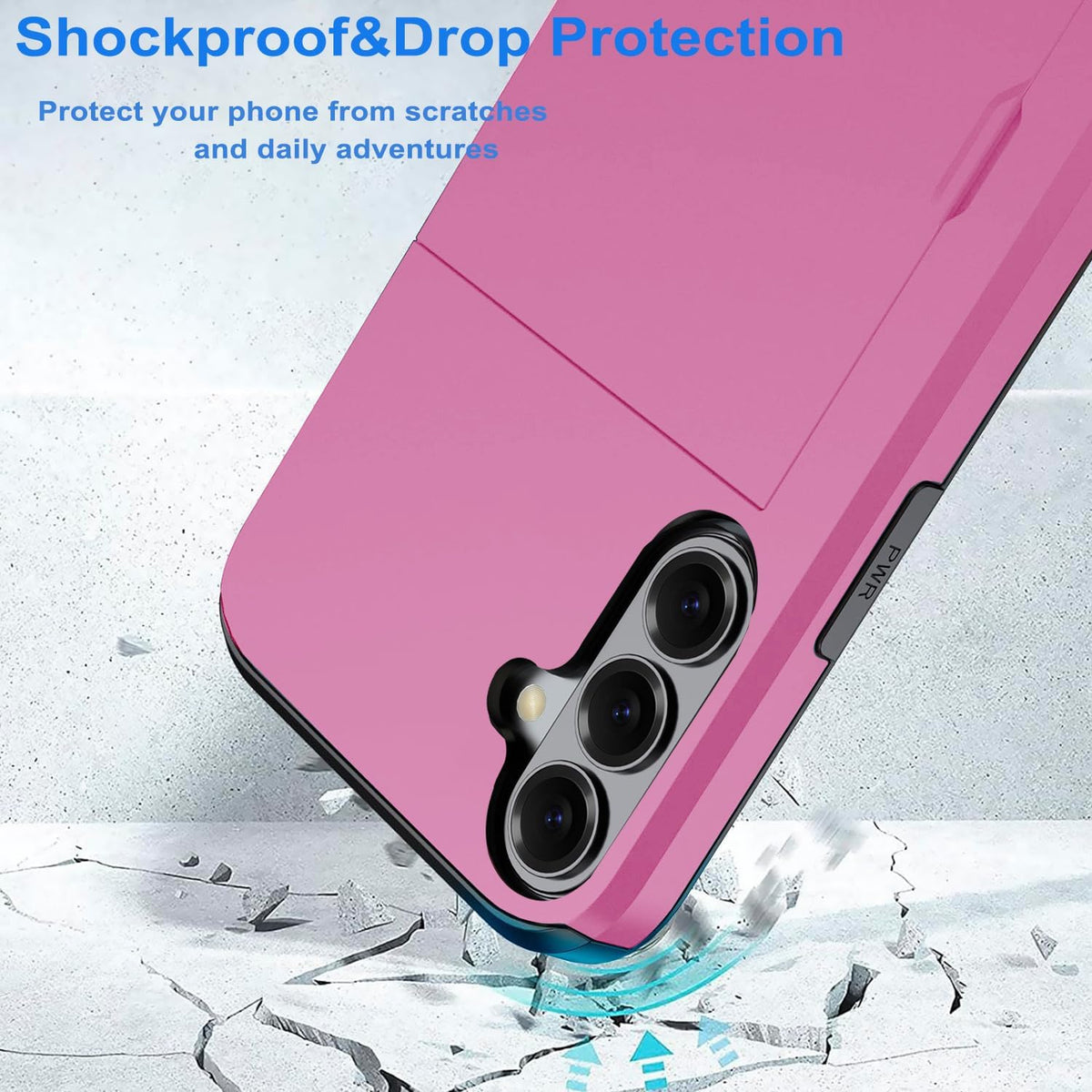 Samsung Galaxy S26 Plus Shockproof Wallet Case Card Cover HOT PINK