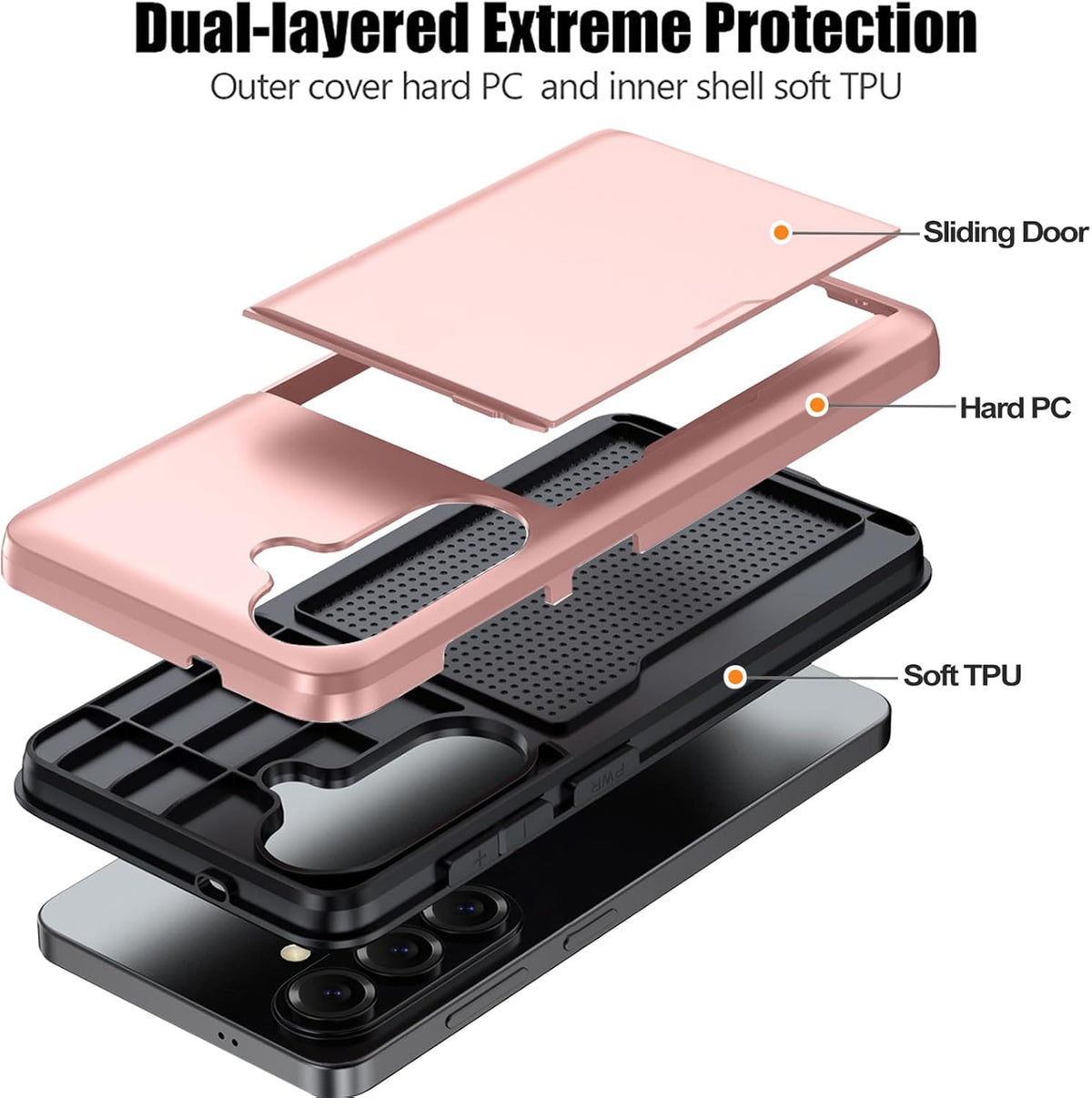 Samsung Galaxy S26 Plus Shockproof Wallet Case Card Cover PINK