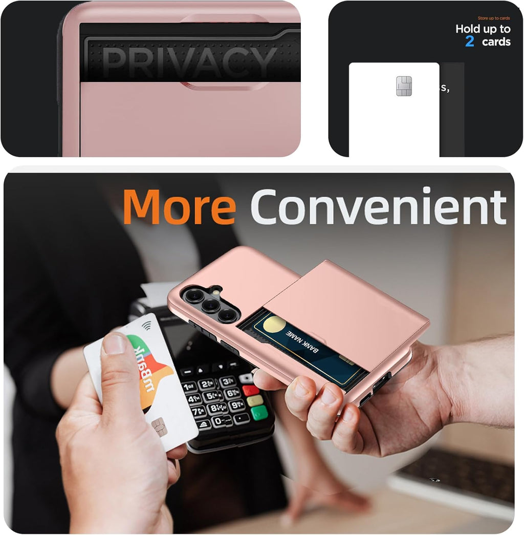 Samsung Galaxy S26 Plus Shockproof Wallet Case Card Cover PINK