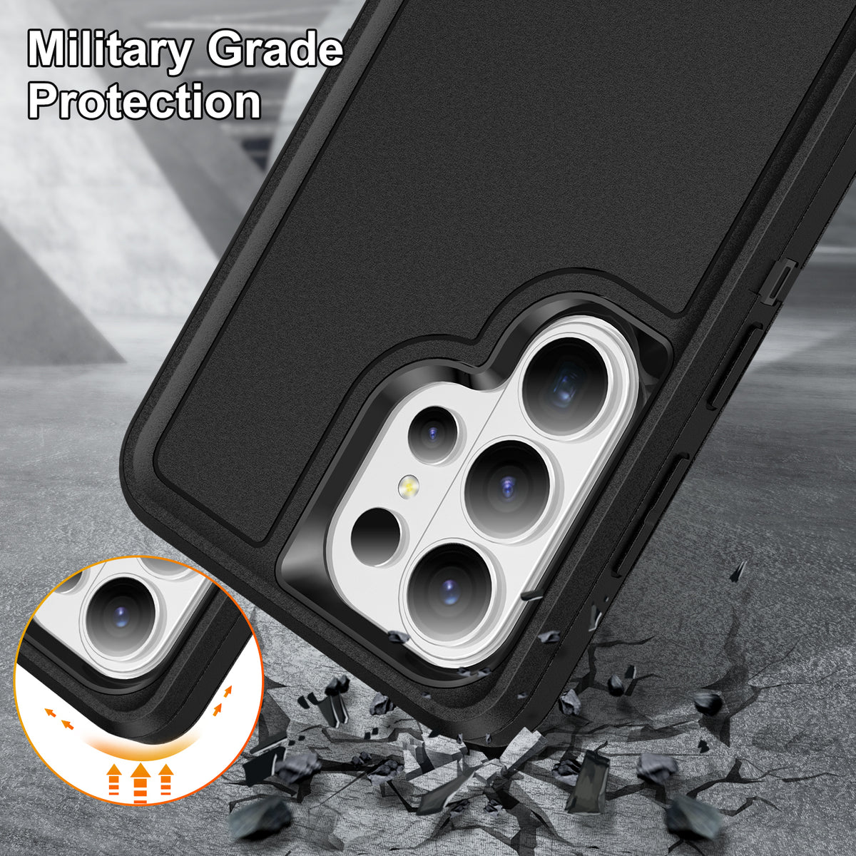 Samsung S26 Ultra Case Shockproof Armor Kickstand [Full Black]