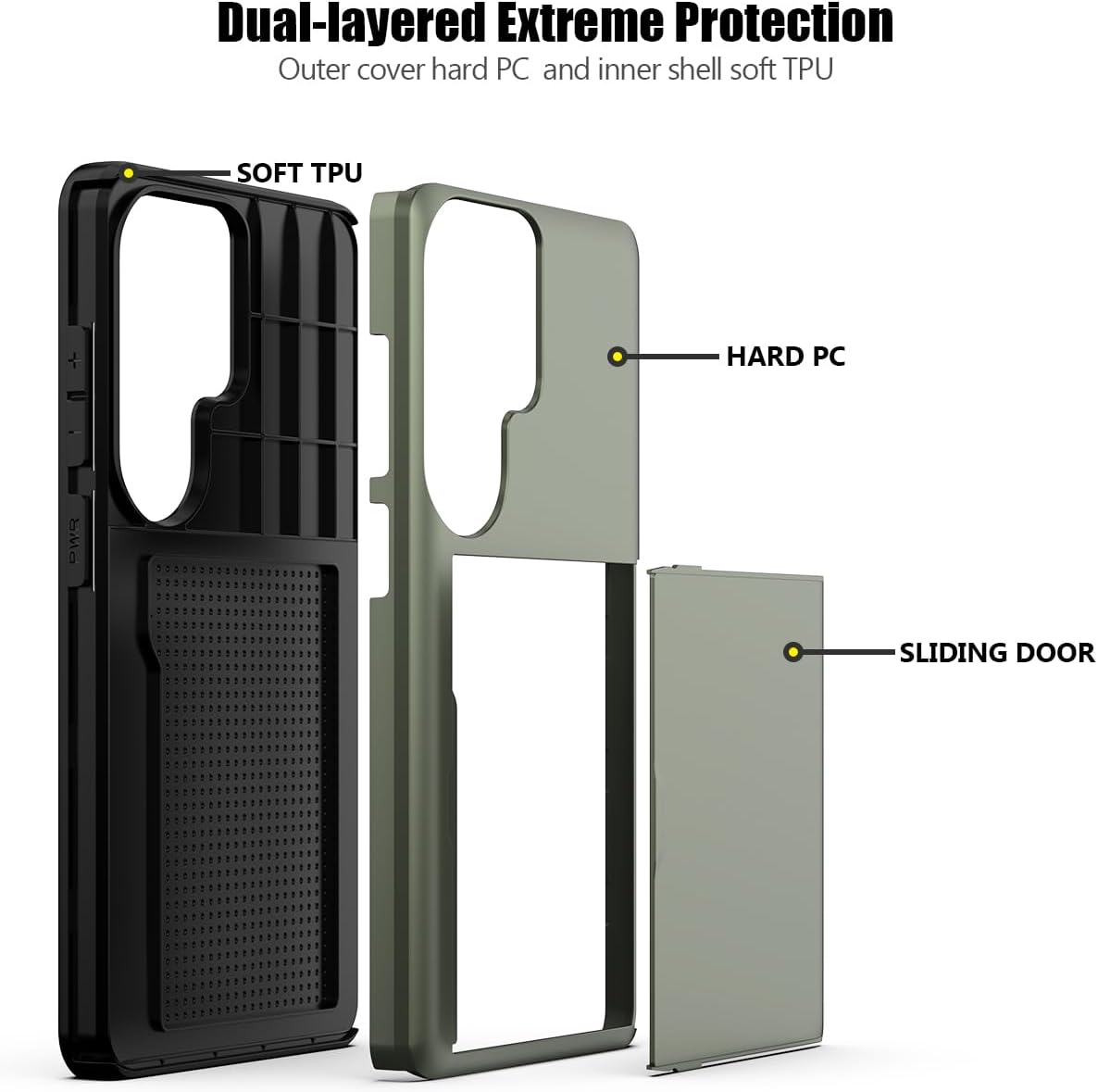 Samsung Galaxy S26 Ultra Shockproof Wallet Case Card Cover GREEN