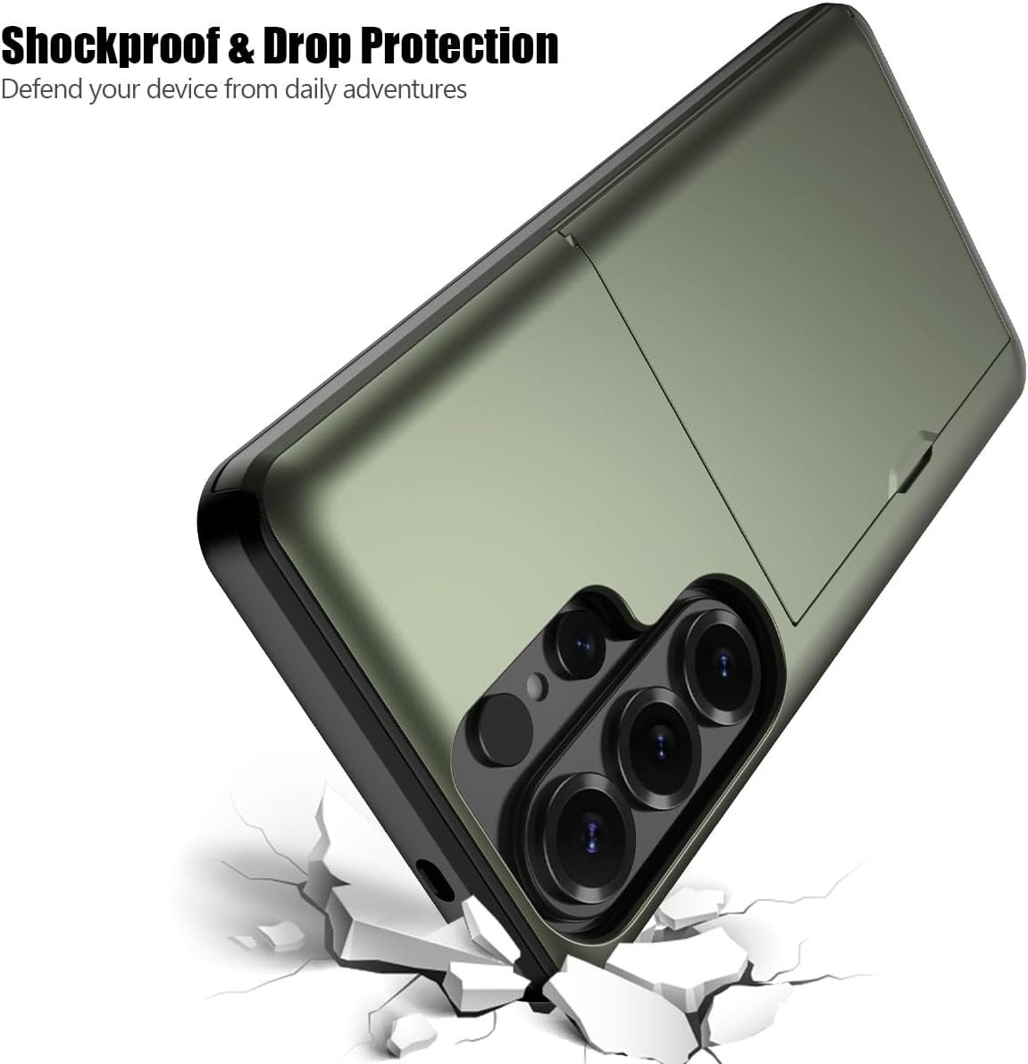 Samsung Galaxy S26 Ultra Shockproof Wallet Case Card Cover GREEN