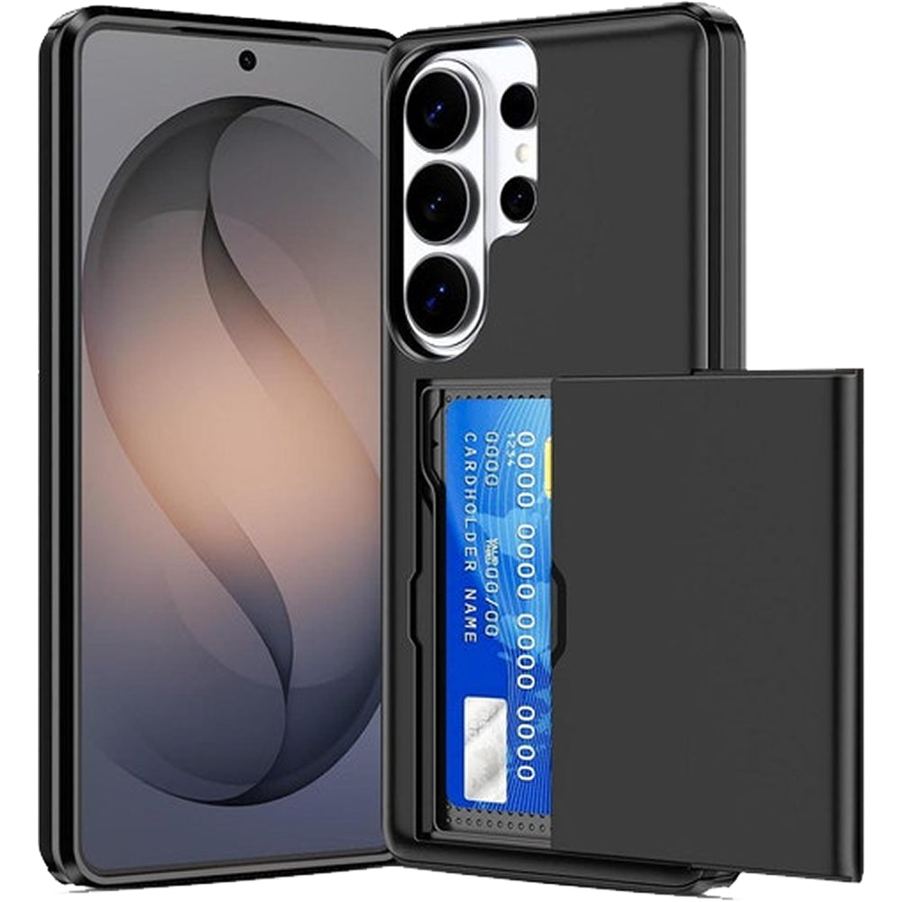 Samsung Galaxy S26 Ultra Shockproof Wallet Case Card Cover BLACK
