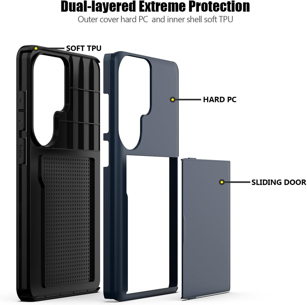 Samsung Galaxy S26 Ultra Shockproof Wallet Case Card Cover BLUE