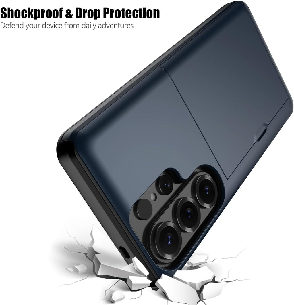 Samsung Galaxy S26 Ultra Shockproof Wallet Case Card Cover BLUE