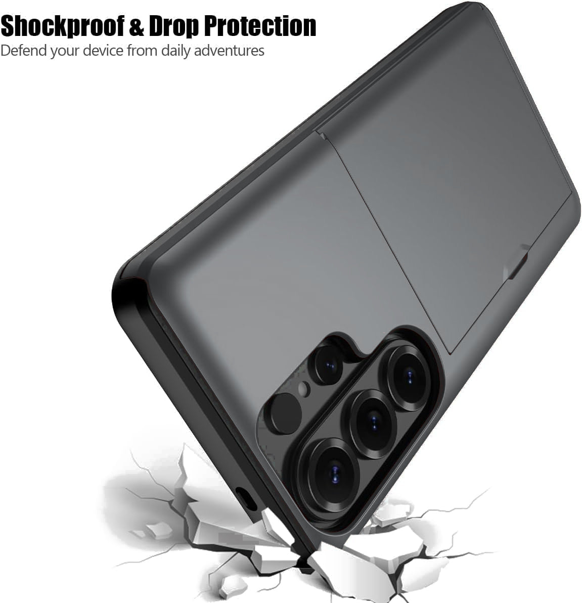 Samsung Galaxy S26 Ultra Shockproof Wallet Case Card Cover GREY