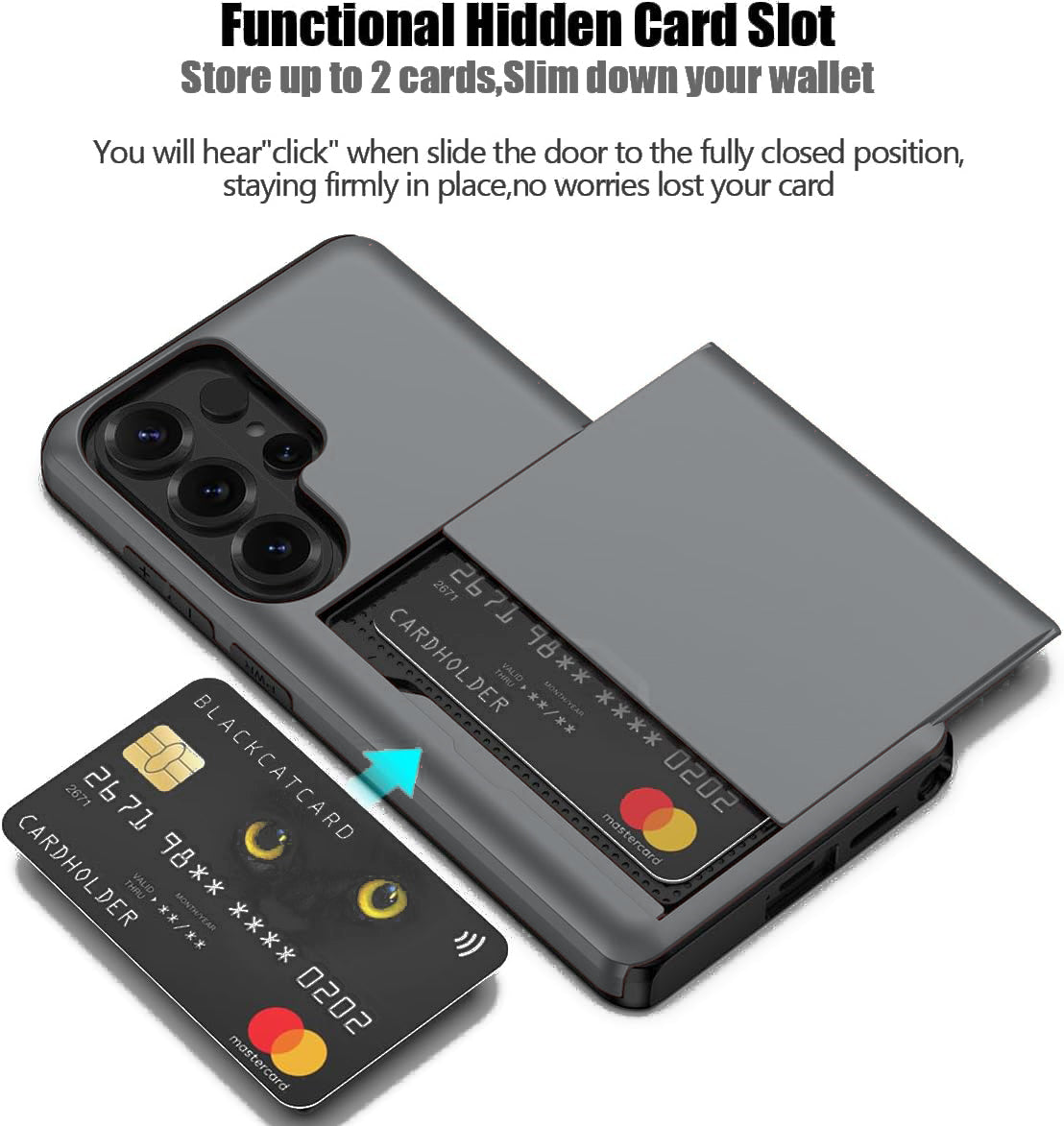 Samsung Galaxy S26 Ultra Shockproof Wallet Case Card Cover GREY