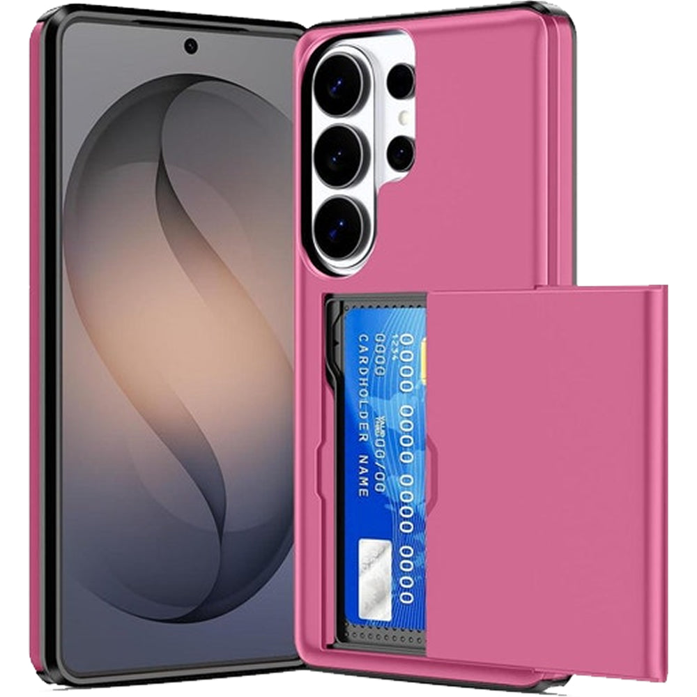 Samsung Galaxy S26 Ultra Shockproof Wallet Case Card Cover HOT PINK