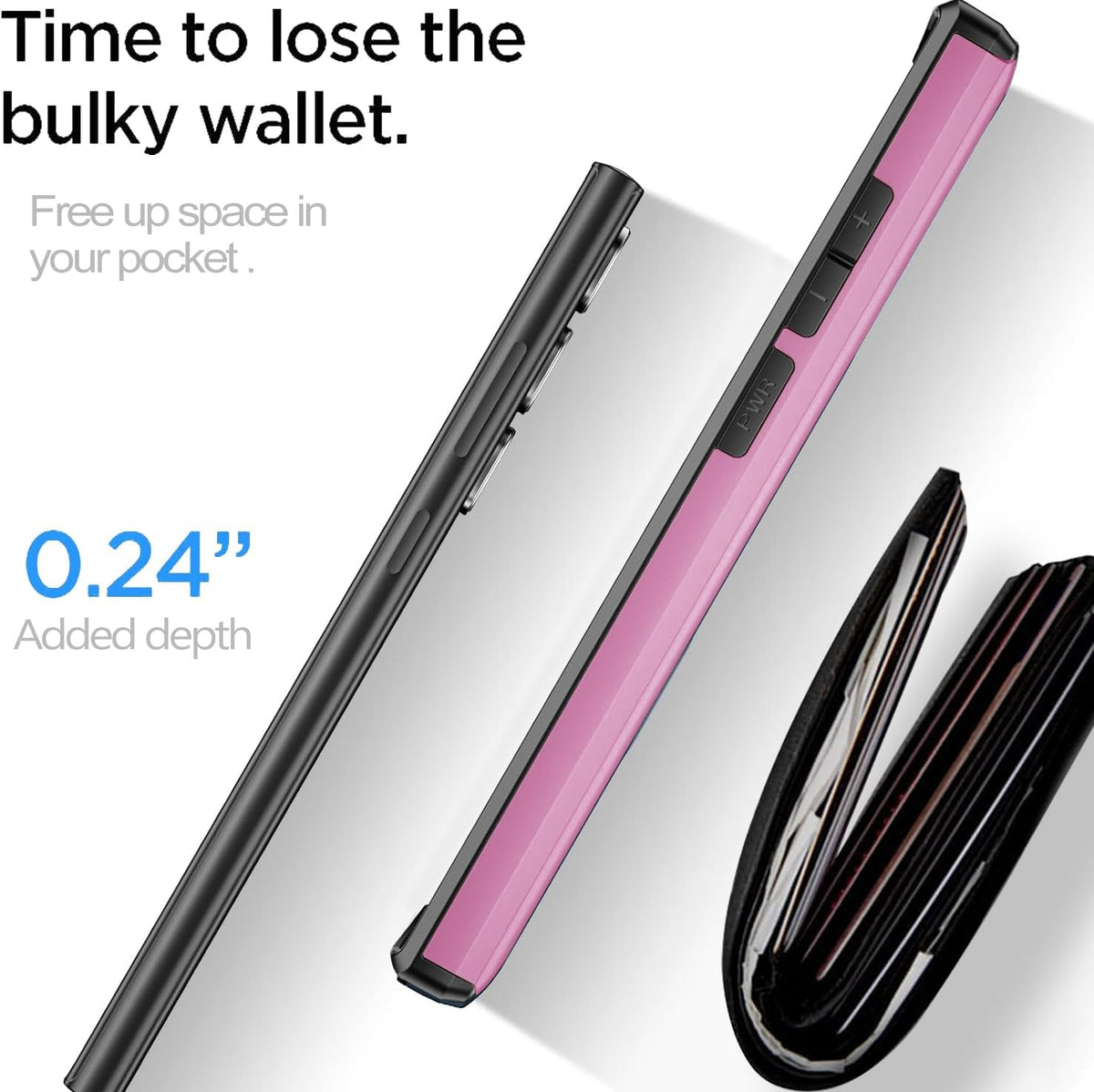 Samsung Galaxy S26 Ultra Shockproof Wallet Case Card Cover HOT PINK