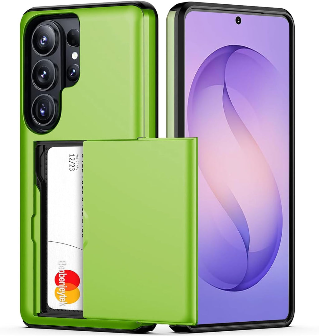 Samsung Galaxy S26 Ultra Shockproof Wallet Case Card Cover GREEN