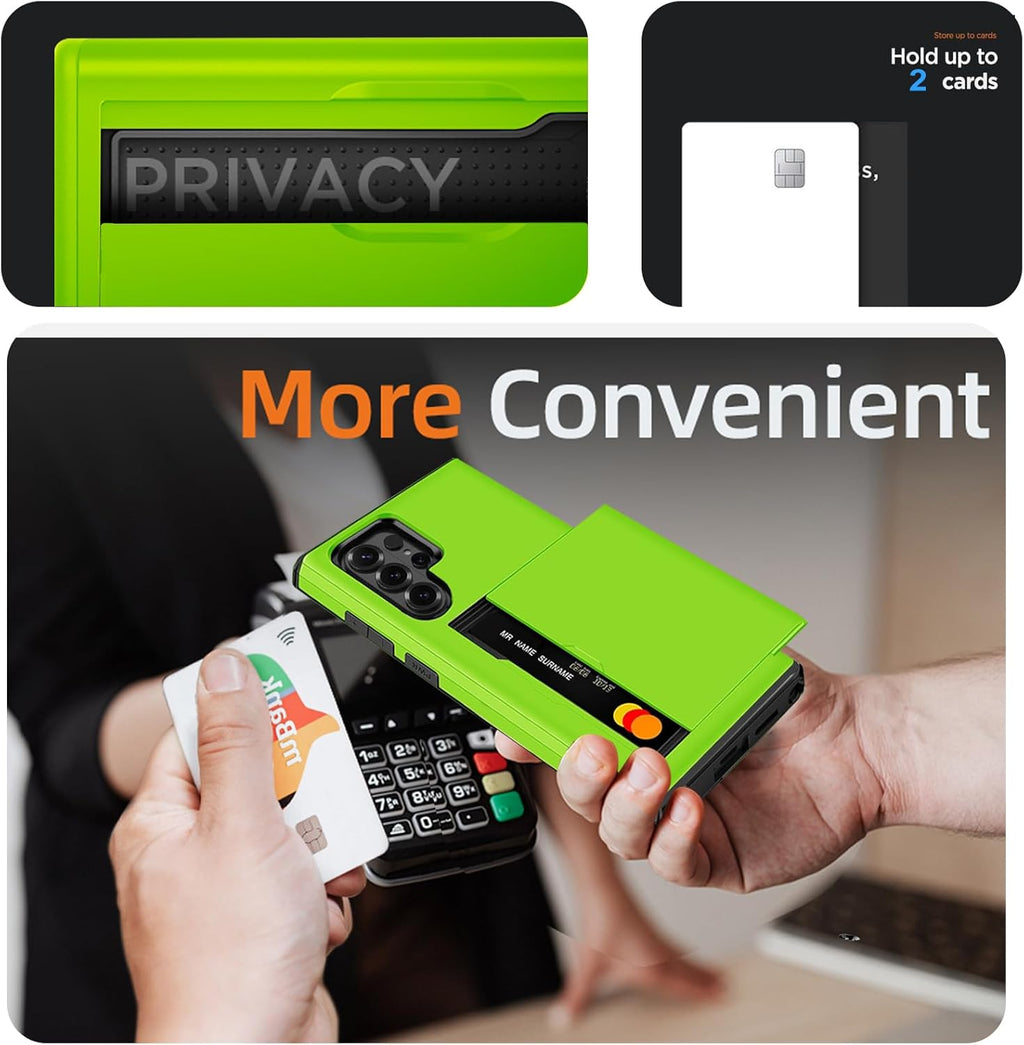 Samsung Galaxy S26 Ultra Shockproof Wallet Case Card Cover GREEN