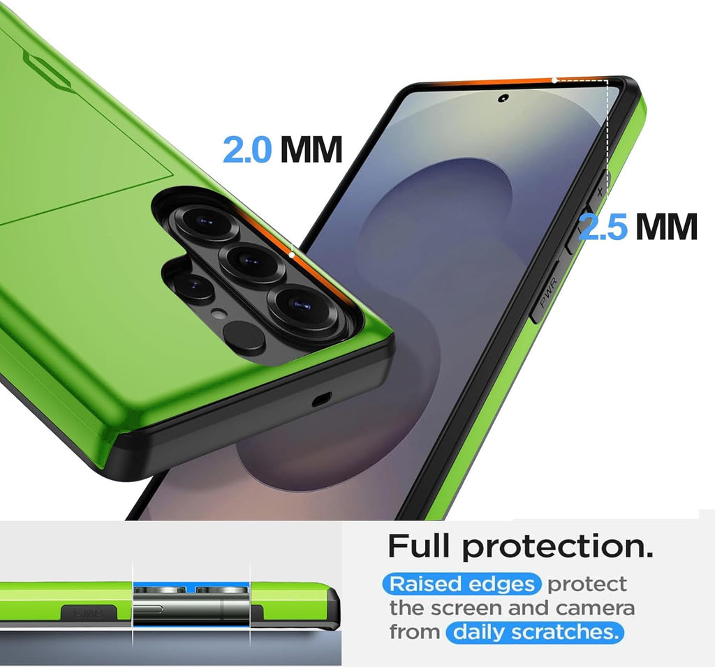 Samsung Galaxy S26 Ultra Shockproof Wallet Case Card Cover GREEN
