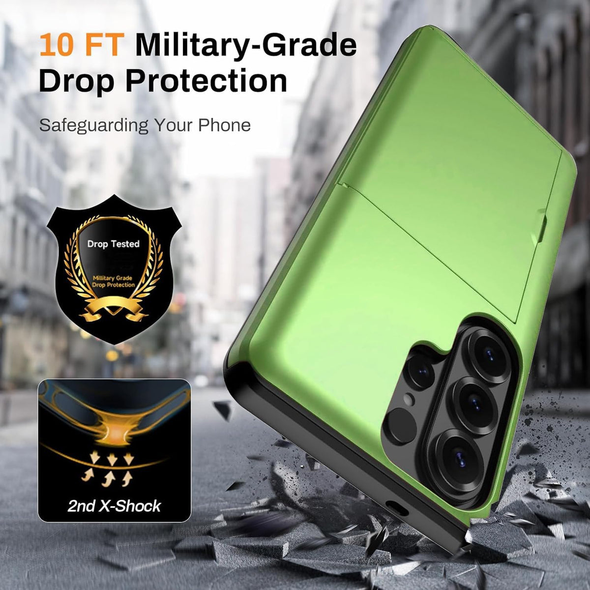Samsung Galaxy S26 Ultra Shockproof Wallet Case Card Cover GREEN